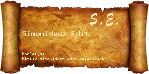 Simonidesz Edit névjegykártya